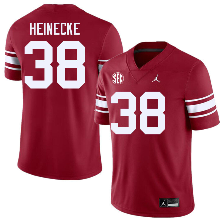 Men #38 Owen Heinecke Oklahoma Sooners 2024 SEC Conference College Football Jerseys-Throwback